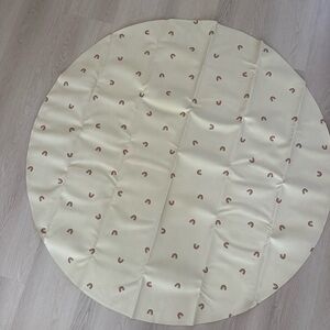 NEW GATHRE MIDI Circle Cream Play Mat with Rainbows